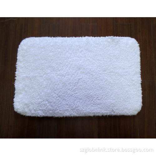 White Pure Cotton Hotel Shag Rugs/Mat
